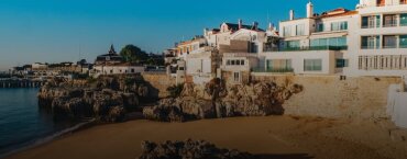 Beautiful villas and apartments on the coast of Cascais beach in Portugal.