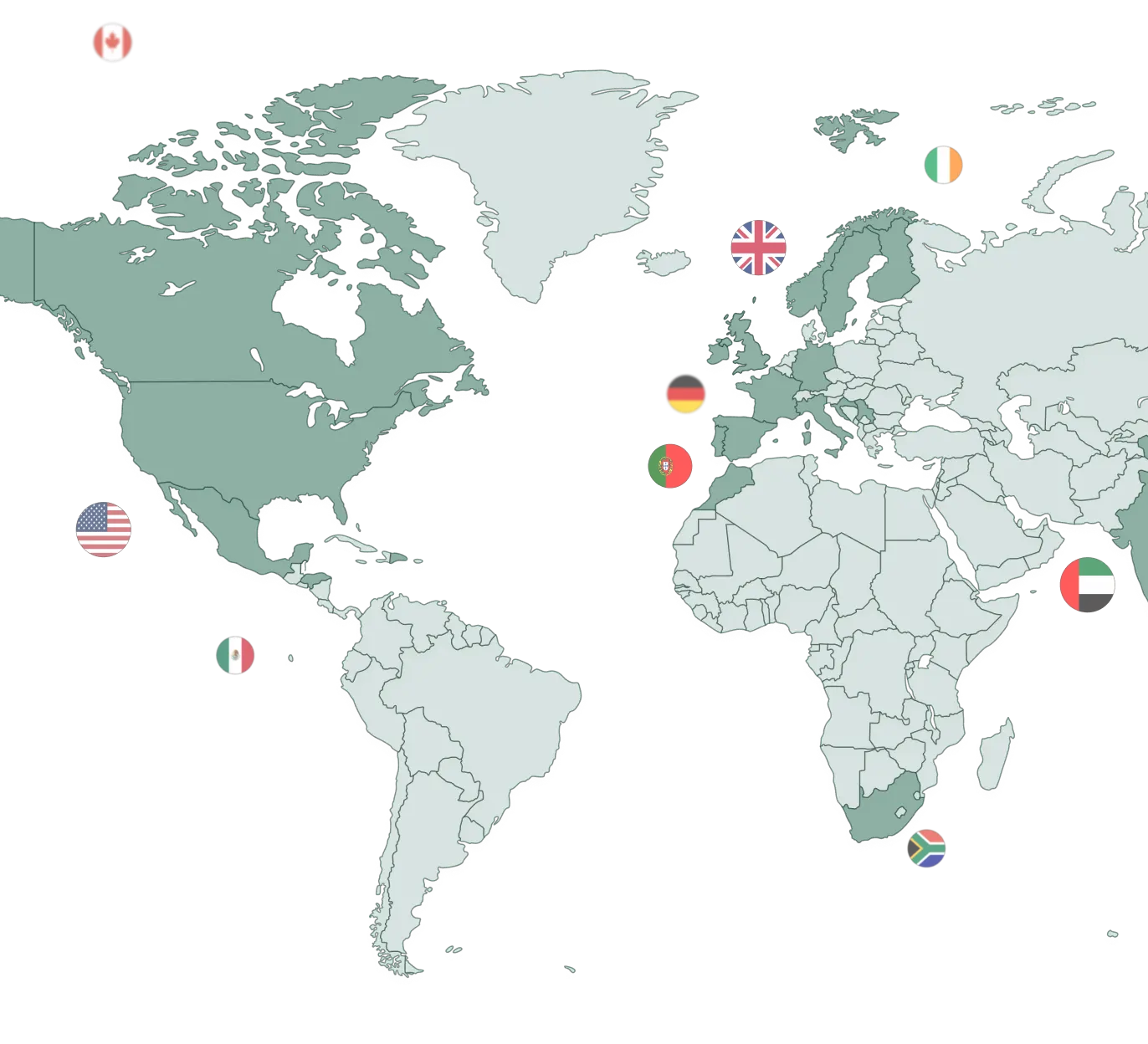 World map with Kredium real estate stats